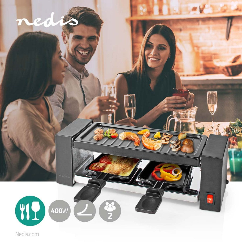 Nedis fcra210fbk2 razzlette grill per 2 persone