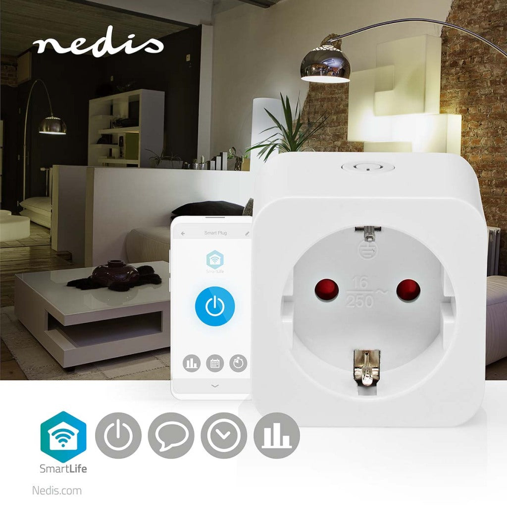 NEDIS WIFIP121FWT SMARTLIFE SMART PTIG WI -FI Energy Meter 3680 W Type F (Cee 7 3) -10 -45 ° C Android ios White