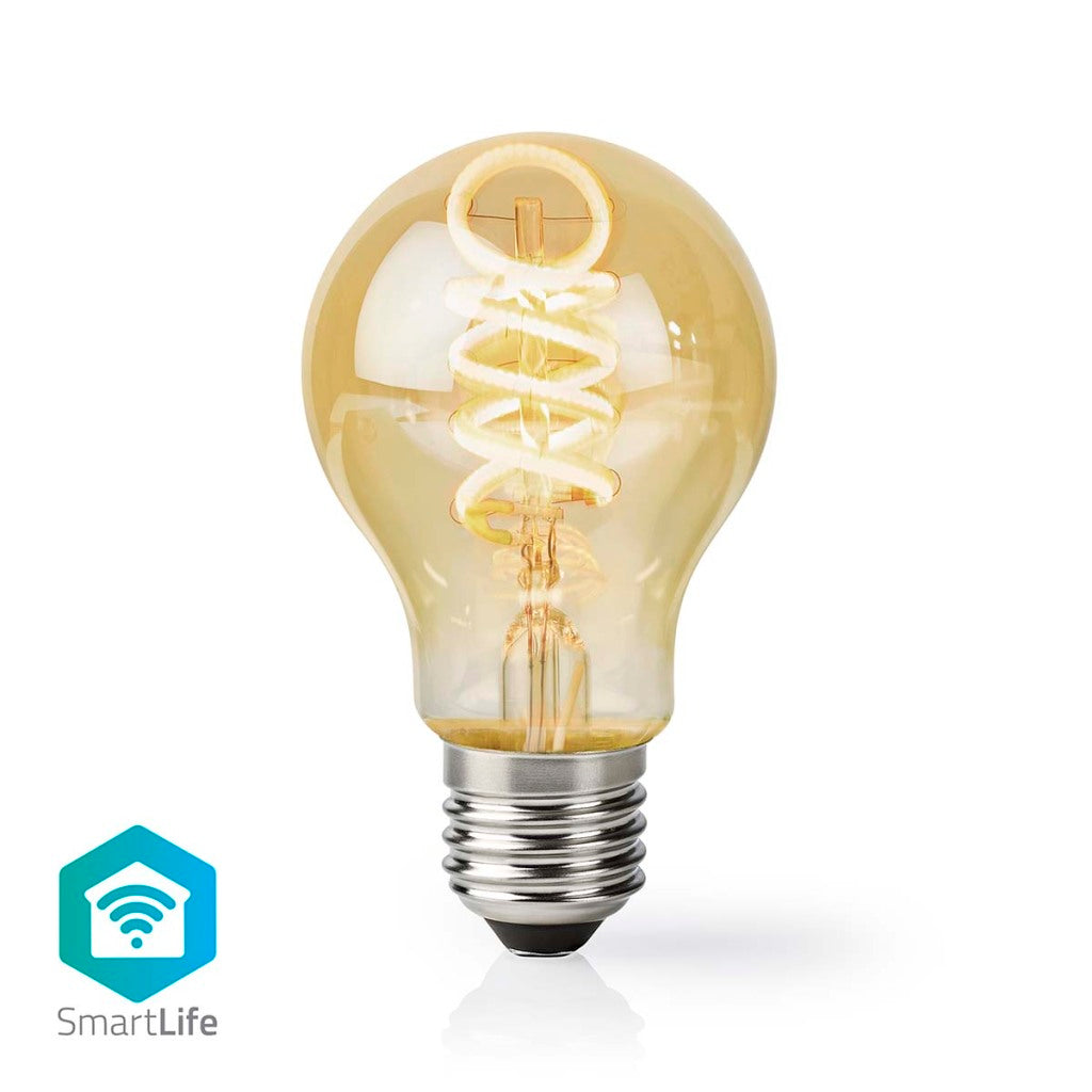 Nedis Wi-Fi LRT10A60 SmartLife LED-Glühlampe, WLAN, E27, 360 lm, 4,9 W, warm bis kaltweiß, 1800–6500 K, Glas, Android Trade; iOS-Peer