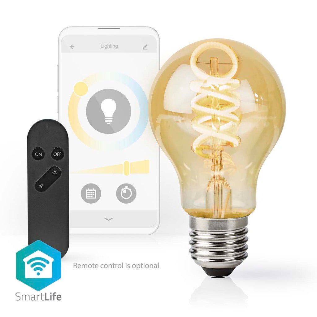 Nedis Wifilrt10A60 SmartLife LED Filament Lamp Wi -fi E27 360 lm 4,9 W caldo a freddo 1800 - 6500 K BEGNOID COMMERCIO; iOS pera