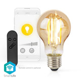 NEDIS WIFILRF10A60 SMARTLIFE LED Filament Lamp Wi-Fi E27 806 lm 7 W Warm White Glass Android iOS Peer