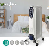 Nedis htoi30wt7 radiatore di olio mobile 600 900 1500 w 7 pinne termostato regolabile 3 posizioni di calore omvalveventie wit