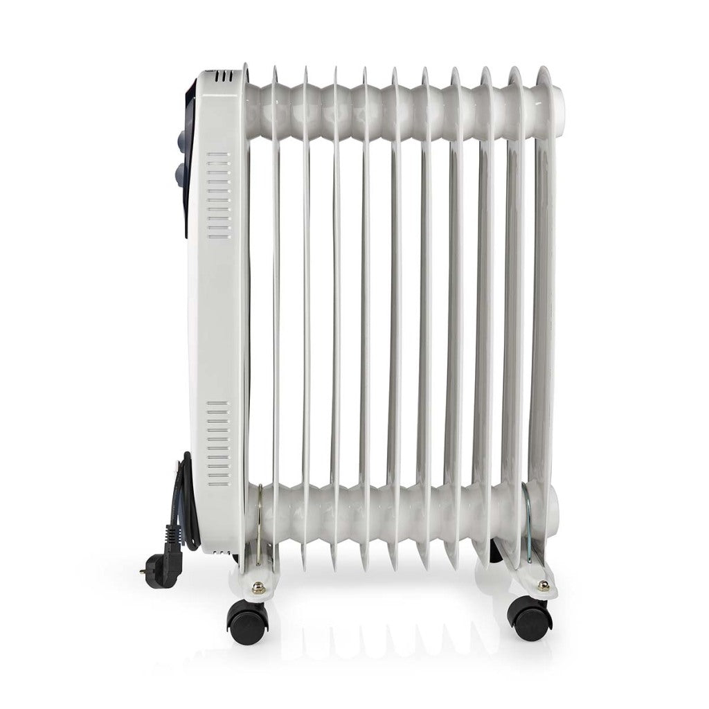 Nedis HTOI30WT11 Mobilni oljni radiator 1000 1500 W 11 plavuti Nastavljivi termostat 3 toplotni položaji Omvalveventie