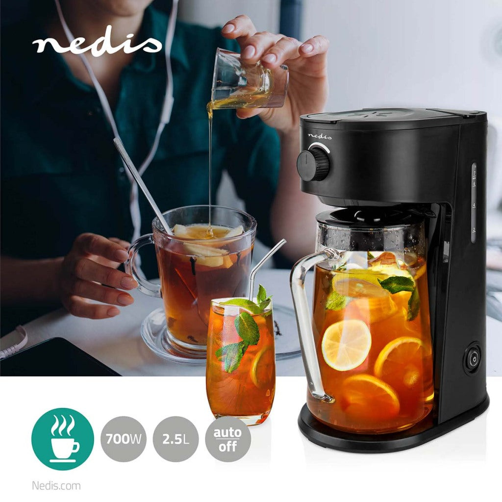 Nedis kaicm200fbk Eiskaffee Eisteebereiter Filterkaffee 2,5 l 6 Tassen schwarz