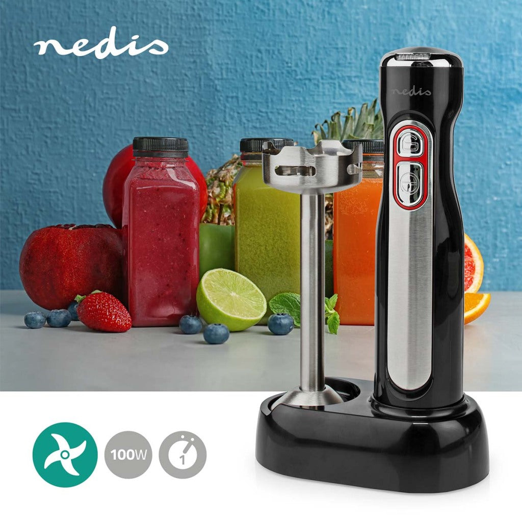 Nedis kahb600bk mixeur à main 100W argent noir