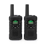 Nedis wltk0610bk walkie talkie set 2 portatili fino a 6 km canali di frequenza: 8 ptt vox a 3 ore di uscita cuffia 2 cuffie nere