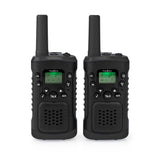 Nedis WLTK0610BK Walkie-Talkie-Set, 2 Mobilteile, bis zu 6 km, Frequenzkanäle: 8 PTT Vox, bis zu 3 Stunden Kopfhörerausgang, 2 Headsets, Schwarz