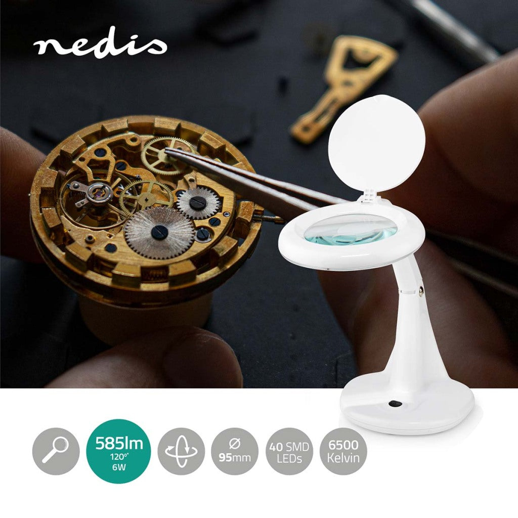 Nedis Magl1wt Table-Loeplamp Lens Styrke: 3 12 Diopter 6500 K 6,5 W 585 LM HVIT