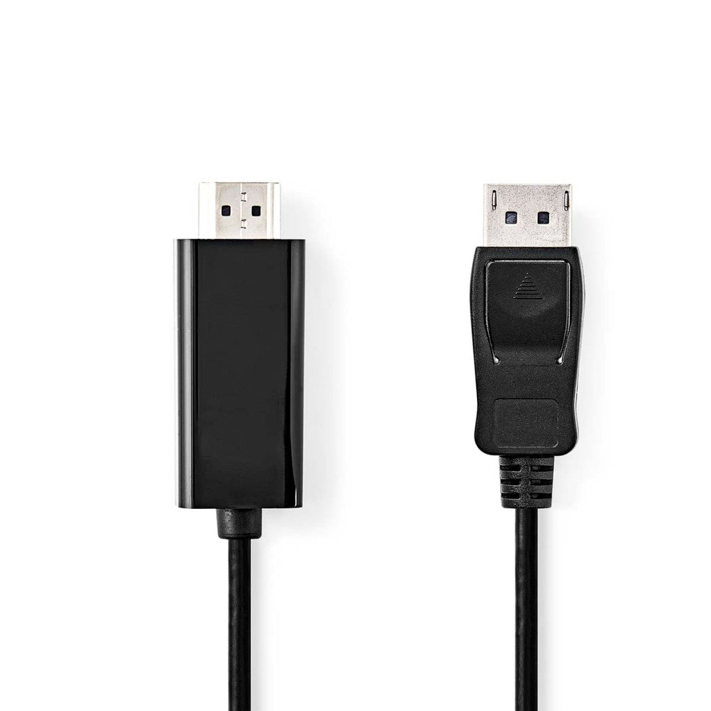 Nedis CCGL37100BK20 DisplayPort Cable DisplayPort Moški HDMI Trgovina; Priključek 1080p niklja 2,00 m okoli PVC črne nalepke