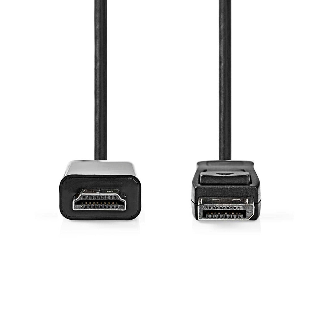 Nedis CCGL37100BK20 DisplayPort Cable DisplayPort Männlicher HDMI -Handel; Stecker 1080p Nickel -plattiert 2,00 m um PVC Black Etikett