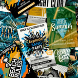 Nordwand Tapete Good Vibe Club Poster grün und orange