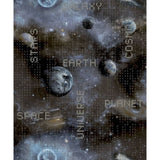 Noordwand Tapete gute Vibe Galaxy Planeten und Text blau und schwarz