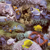 Noordwand Noordwand Wallpaper Good Vibes Coral and Tropical Fish Geel and Purple