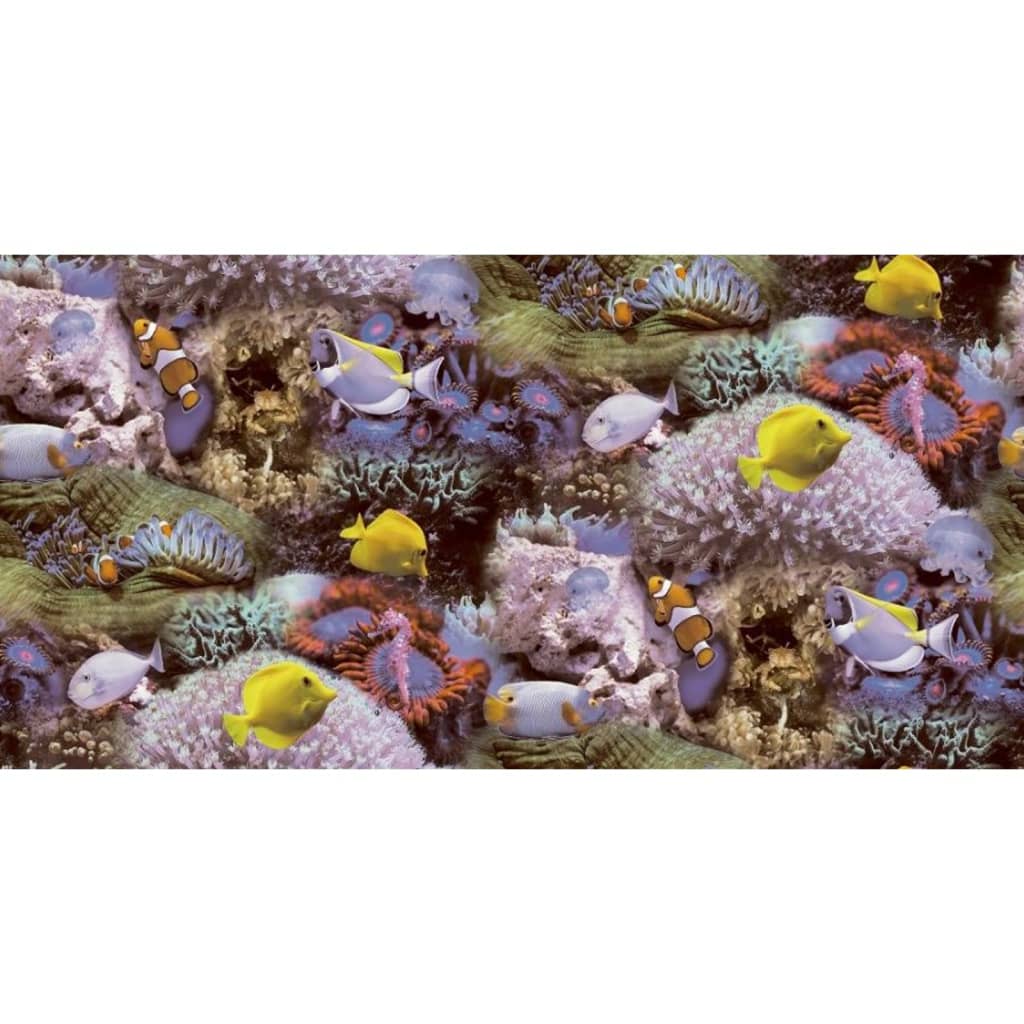 Noordwand Noordwand Wallpaper Good Vibes Coral and Tropical Fish Geel and Purple