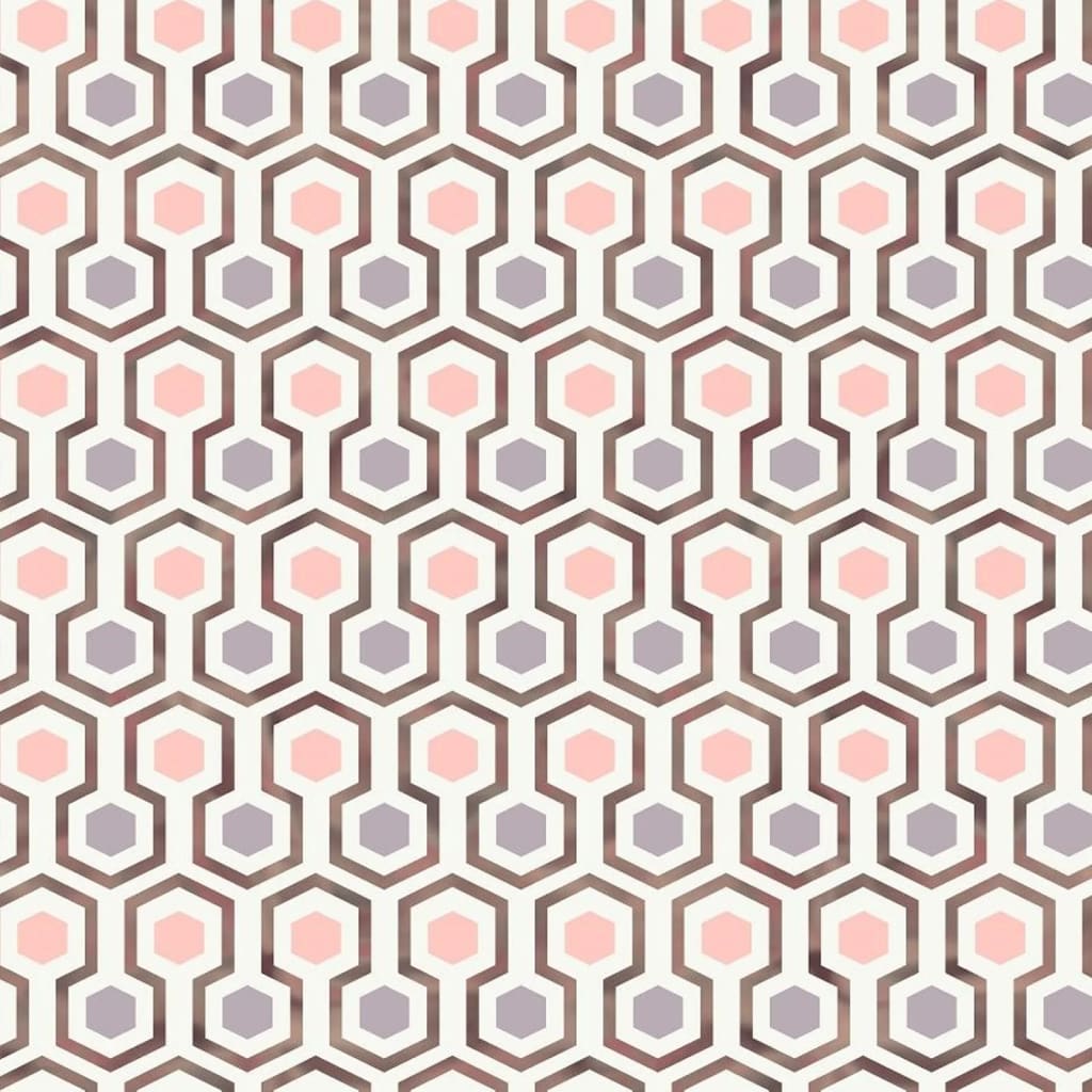 Wall North Noordwand Wallpaper Good Vibes Patrón hexágono Pink and Purple