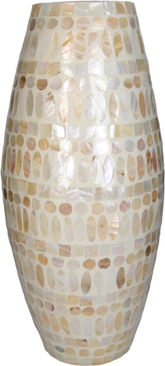 Hd collection vaas capiz ivoor 20x20x45cm