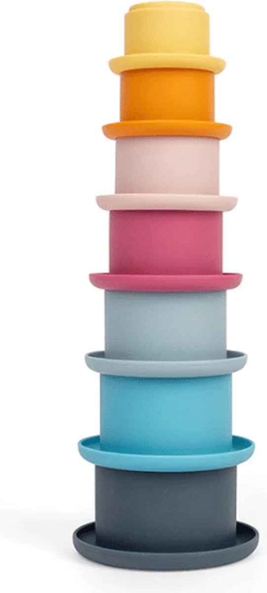 Bigjigs Toys Bigjigs Stapelbecher – Stapelspielzeug – Silikonspielzeug – mehrfarbig – ab 12 Monaten