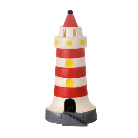 Egmont Lampe Leuchtturm rot-weiß. 17x35cm