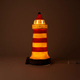 Egmont Lampe Leuchtturm rot-weiß. 17x35cm