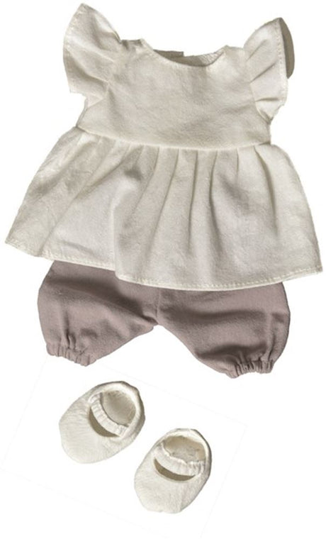Puppenkleid-Set Schokolade Weiß. 1+