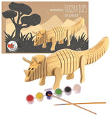 Triceratops aus Holz zum Bemalen. 22x7x5