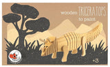 Triceratops aus Holz zum Bemalen. 22x7x5