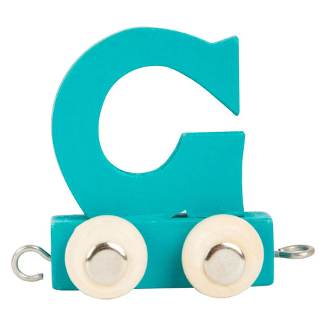 Small Foot - Buchstabenzug aus Holz Aqua Blue - g - 12 Stück