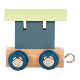 Small Foot - Holzbuchstabenzug Polar - Wagen blau grün - 12 Stück