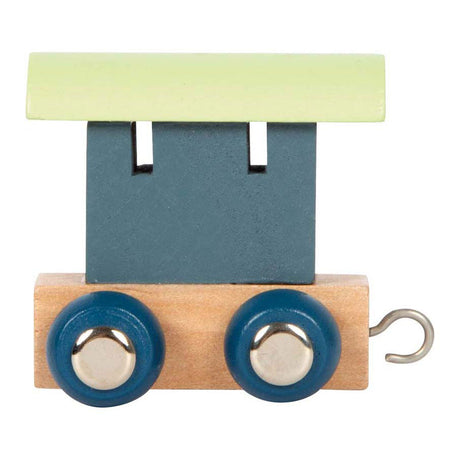 Small Foot - Holzbuchstabenzug Polar - Wagen blau grün - 12 Stück
