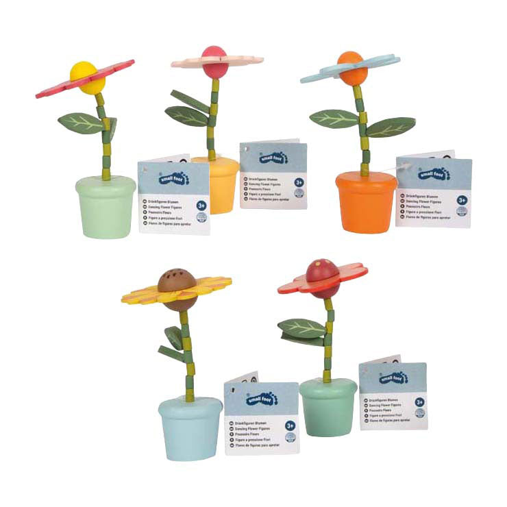 Kleiner Fuß - Tanzende Blumenfiguren aus Holz - 10 Stk.