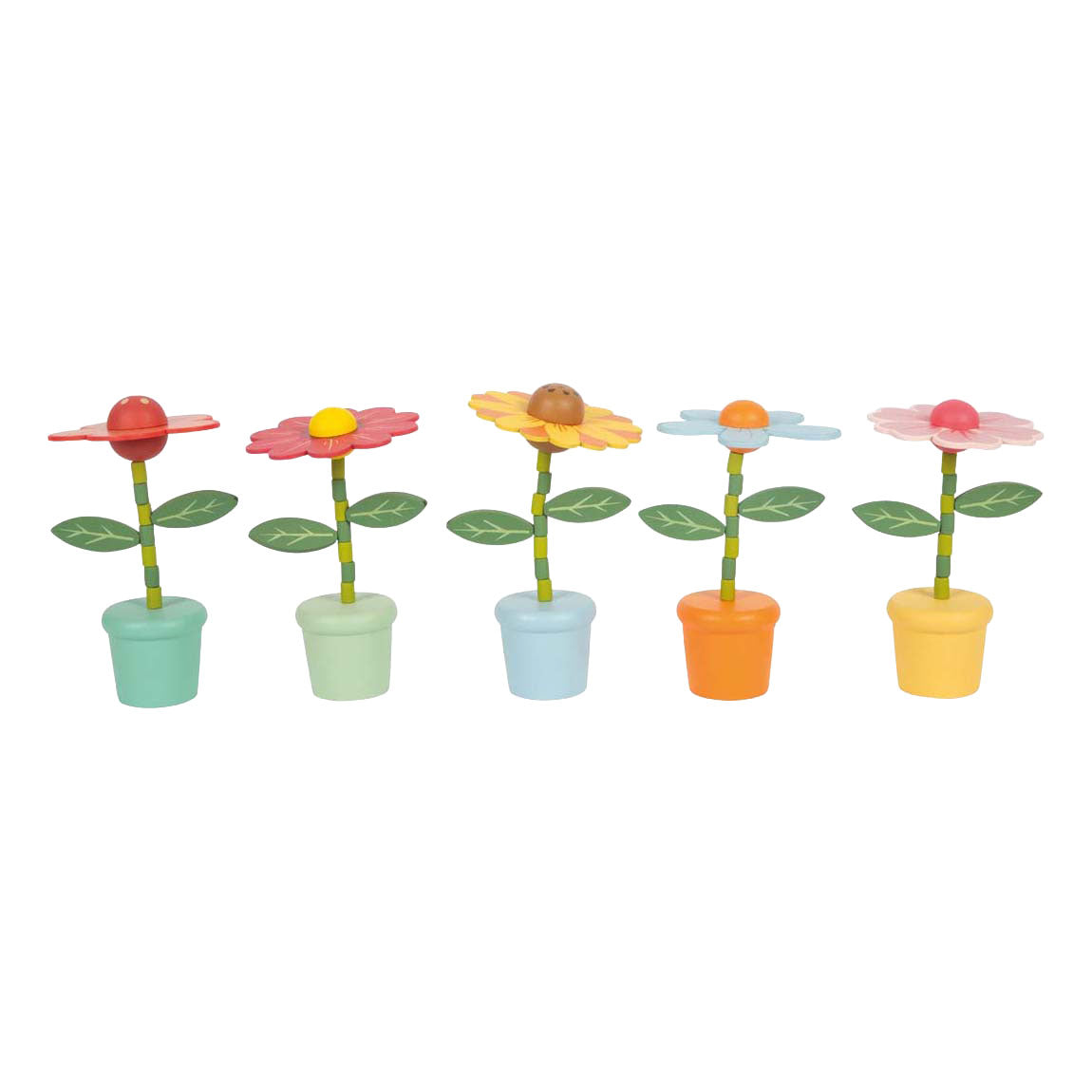 Kleiner Fuß - Tanzende Blumenfiguren aus Holz - 10 Stk.