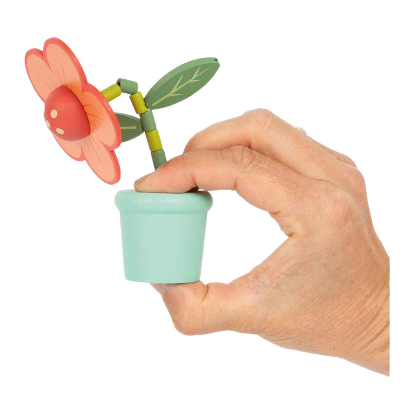 Kleiner Fuß - Tanzende Blumenfiguren aus Holz - 10 Stk.