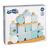 Small Foot - Stapelhaus aus Holz blau - 18-tlg.