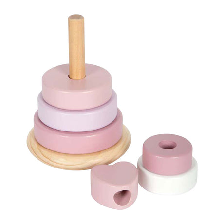 Small Foot - Stapelturm aus Holz rosa - 7-tlg.