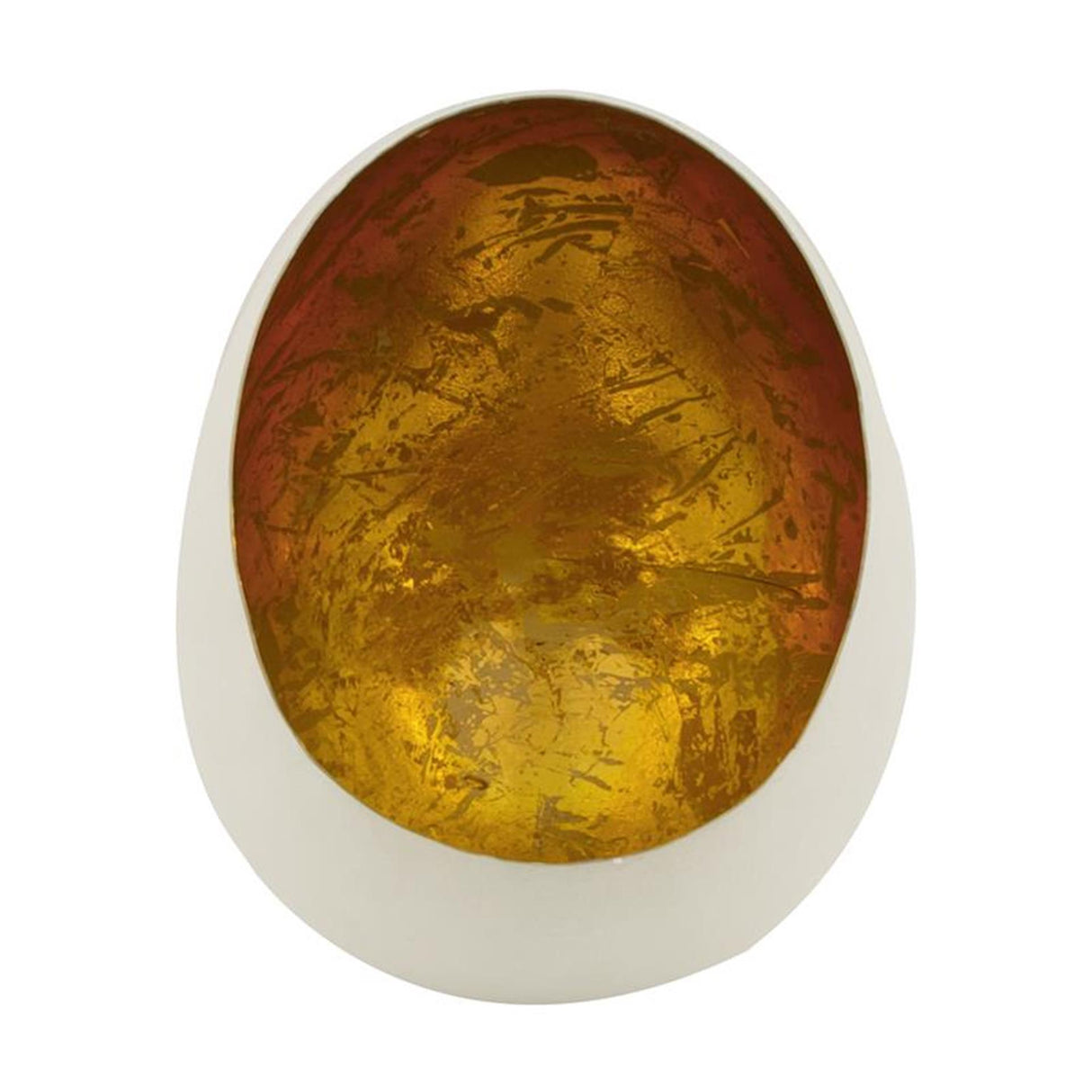 Natural Collections Teelichthalter Eiform H20cm Goldweiß