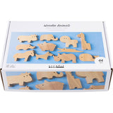 Creativ Company Holztiere, Bauernhof und Safari, H: 3-14,5 cm, Stärke 2 cm, 44 Stück 1 Box