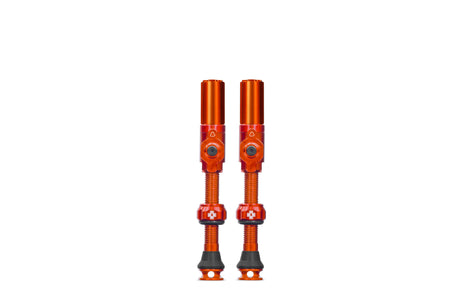 Muc-off Tubeless-Ventil Big Bore Hybrid großes orangefarbenes Auto-Schräderventil 45 mm