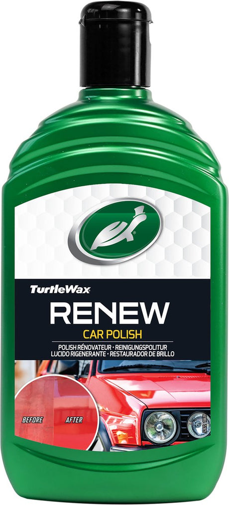 Turtle Wax GL Renew Polish – entfernt Kratzer, Schrammen und Verwitterungen – bringt Farbe zurück – für stumpfen, verblassten Lack – perfekt für ältere Autos – 500 ml