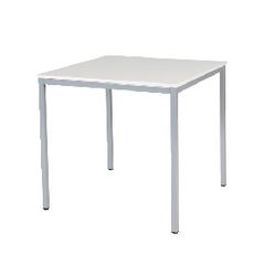 Vergader- en kantinetafel 80x80x74cm wit aluminium
