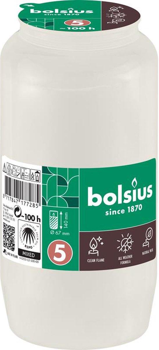 Bolsius Grableuchte Compo Nr.5 weiß