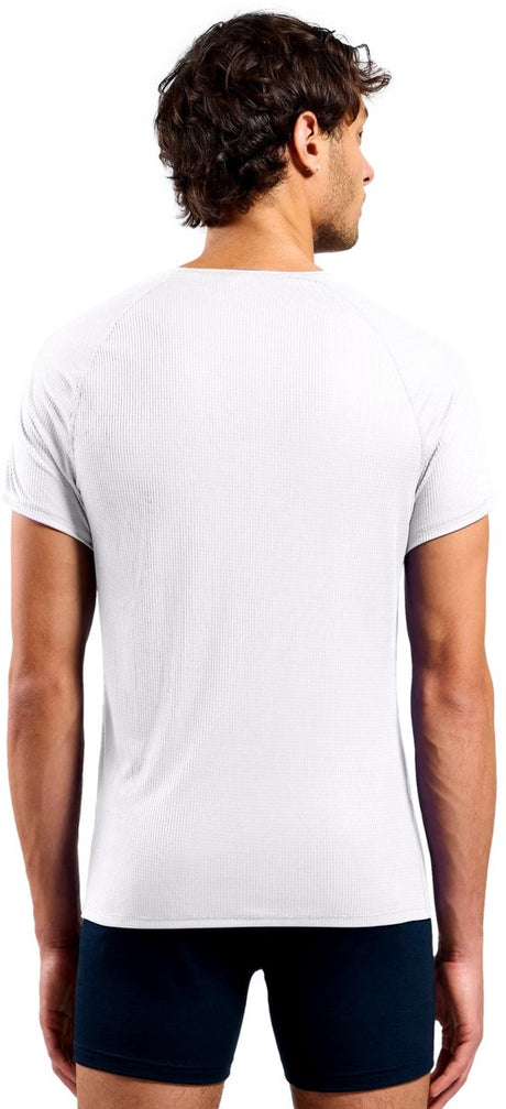 Odlo Active Light Baselayer-Shirt mit Rundhalsausschnitt und kurzen Ärmeln – Herren – Weiß – L