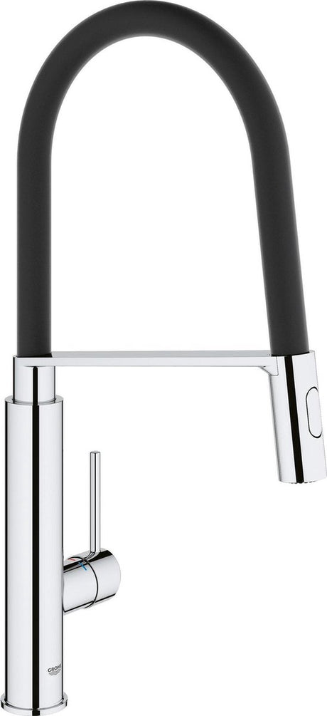 Grohe Concetto Küchenarmatur – hoher Auslauf – 360°-Schwenkbereich – mit ausziehbarer Handbrause und 2 Strahlarten – Chrom