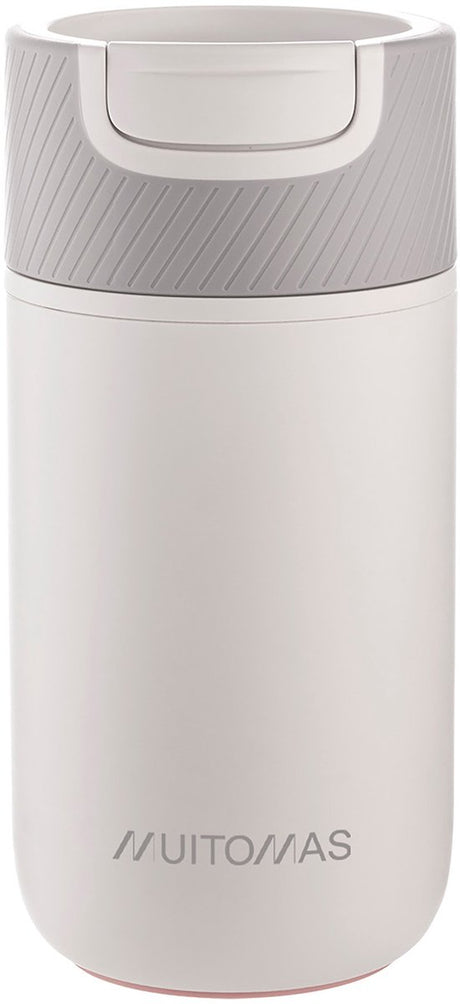 Muitomas Wasserflasche fällt nie herunter – Anti-Fall-Saugnapfsystem – rutschfester Griff – Thermokonstruktion – 350 ml – Weiß