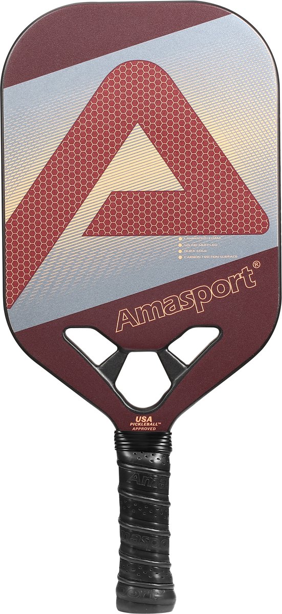 Ama Sport Pickleball-Paddel JP80-2 Bordeaux – Carbon-Paddel – Leistungssteuerung –