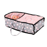 Puppenwagen 2 in 1 grau rosa 66,5x37x69 cm
