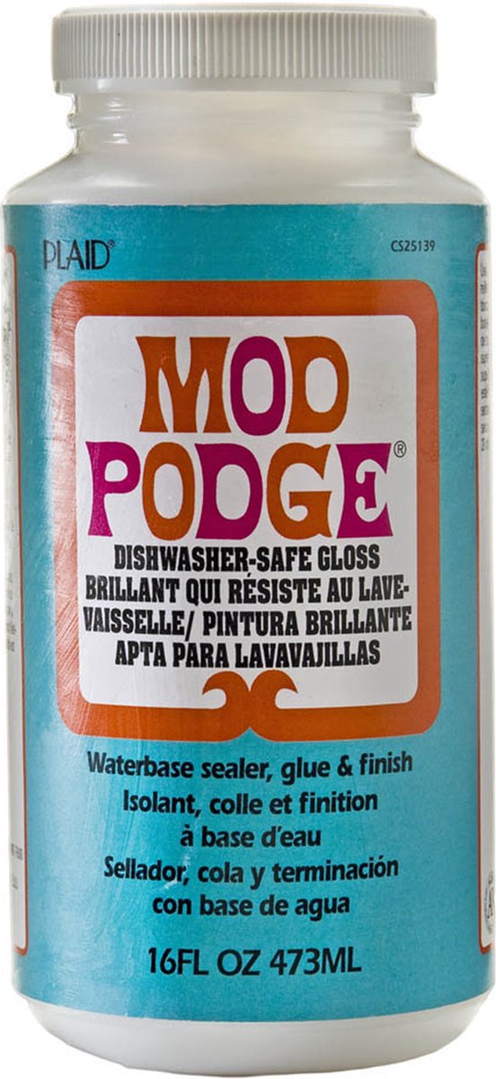 Mod Podge spülmaschinenfester Glanz – Decoupage-Kleber – wasserfest – 473 ml