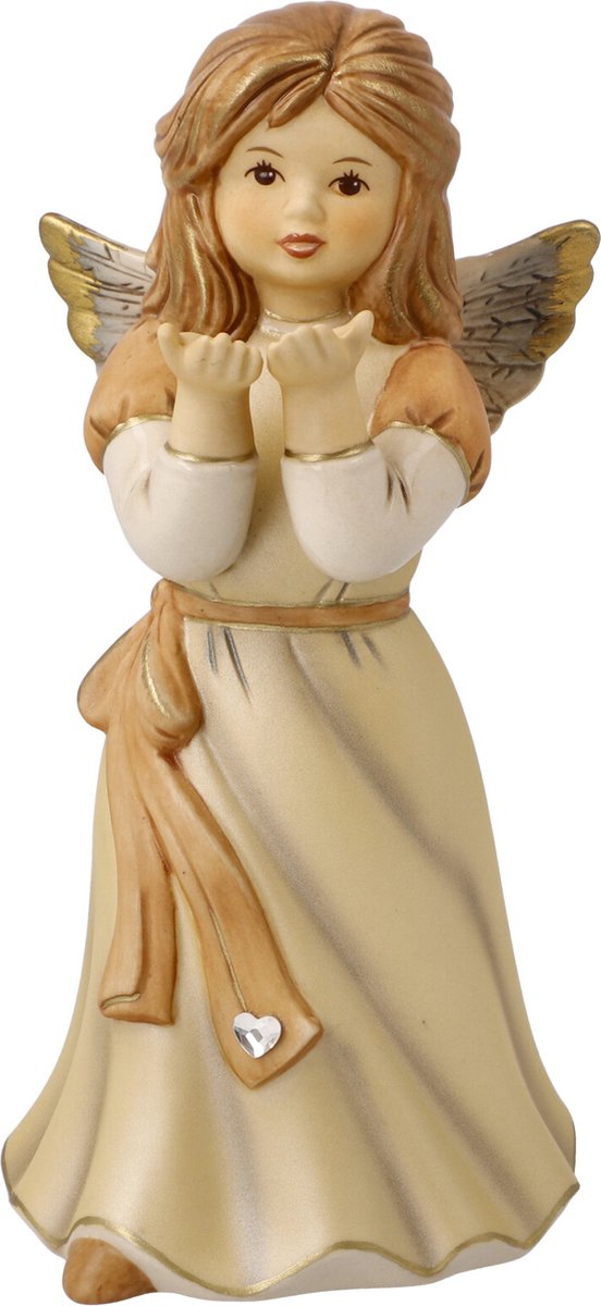 Goebel - kerst | decoratief beeld figuur engel doe een wens ii | aardewerk - 15cm