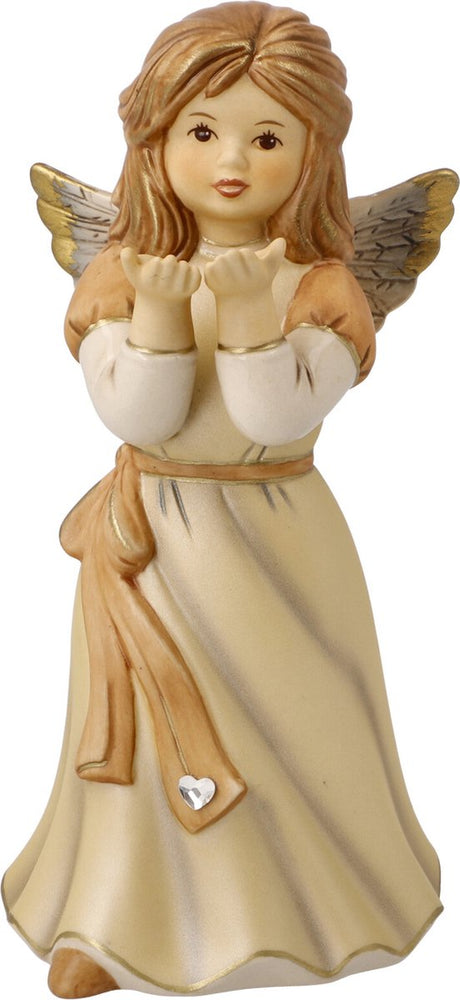 Goebel - kerst | decoratief beeld figuur engel doe een wens ii | aardewerk - 15cm
