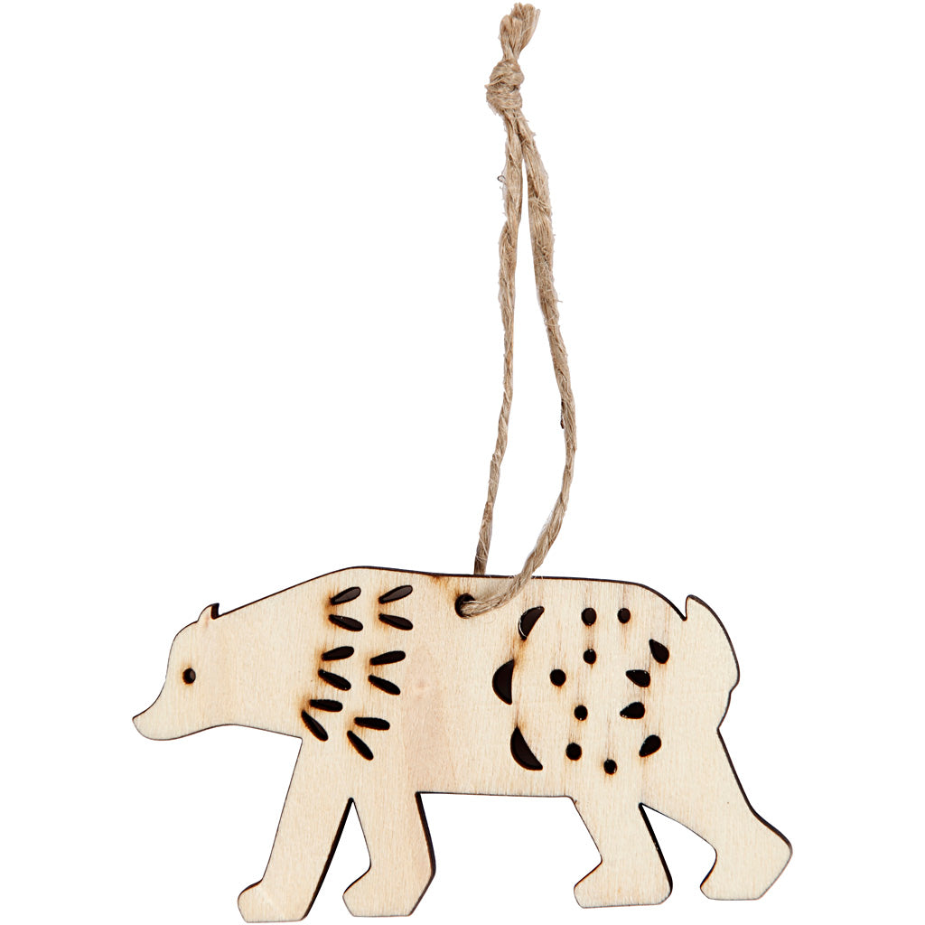 Creativ Company Ornament, Eisbär, H: 4,5 cm, T: 0,5 cm, B: 7,5 cm, 4 Stück 1 Box
