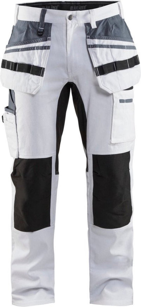Blåkläder Blaklader Maler-Arbeitshose mit Stretch 1910-1000 – weiß schwarz – C48